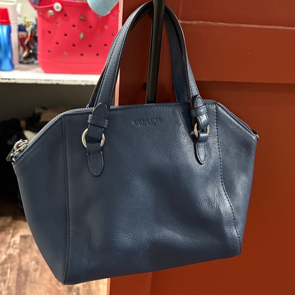 Coach Navy Leather Satchel